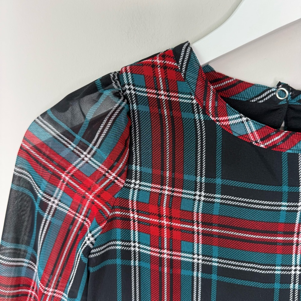 Draper James | Girl's Holiday Plaid Ruffle Dress Size XS - Picture 2 of 5